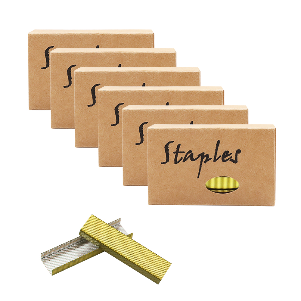 6 상자 옐로우 골드 스테이플러 스테이플러 표준 스테이플러 리필 26/6 크기 5700 스테이플러 사무실 학교 문구 용품